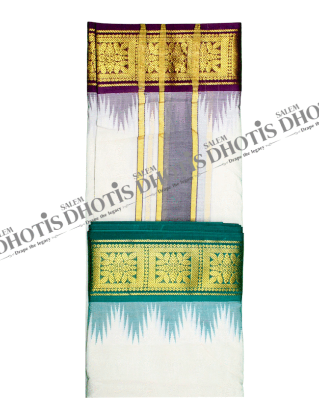Box Flower Border Thalampoo Dhotis [Original] - Image 4