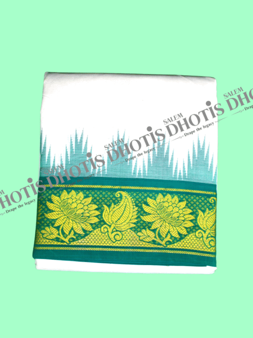 Sunflower with Leaf border Thalampoo Dhoti [Original]