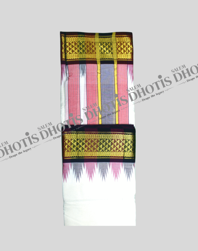Chain Diamond Border Thalampoo Dhoti [Original] - Image 4