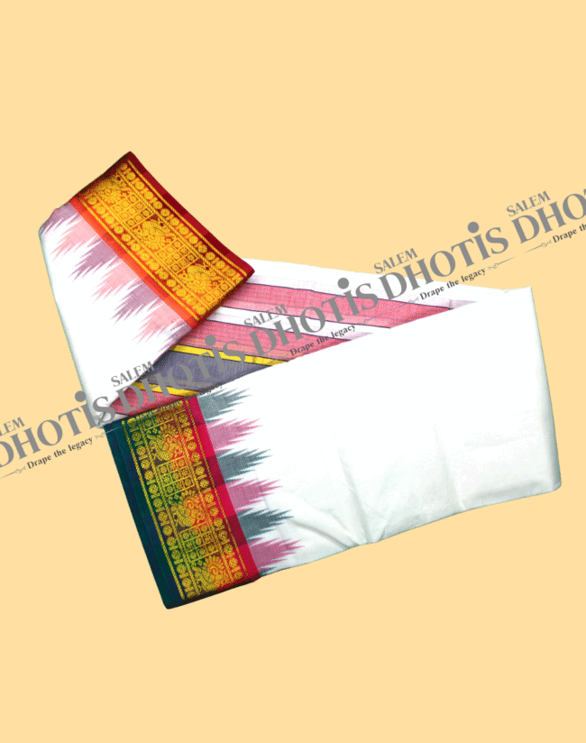 Rudraksham & Annam Border Thalampoo Dhoti [Original] - Image 3