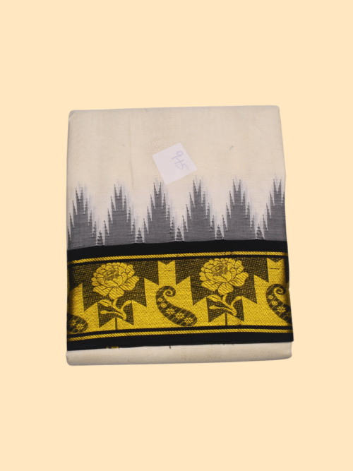 Panchagajam Dhoti with Thalampoo Border