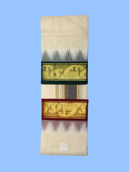 Thalampoo Dhoti with Big and Small Mango Border