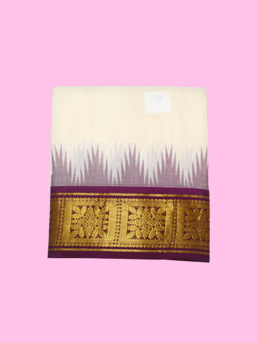 Thalampoo Dhoti with Box Flower Border