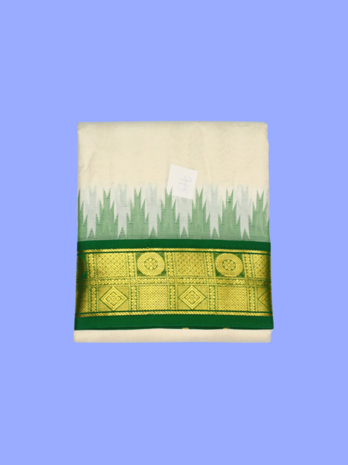 Thalampoo Dhoti with Diamond and Chakra Border