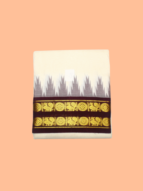 Thalampoo Dhoti with Double Annam Chakra Border