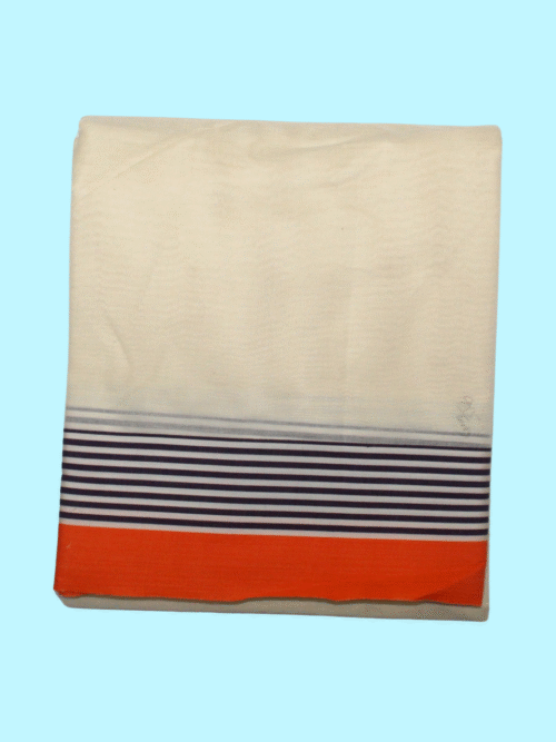 Pure Cotton Border Handloom Dhoti | Blue & Orange